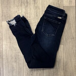 KanCan Women's Dark Blue Distressed Skinny Jeans